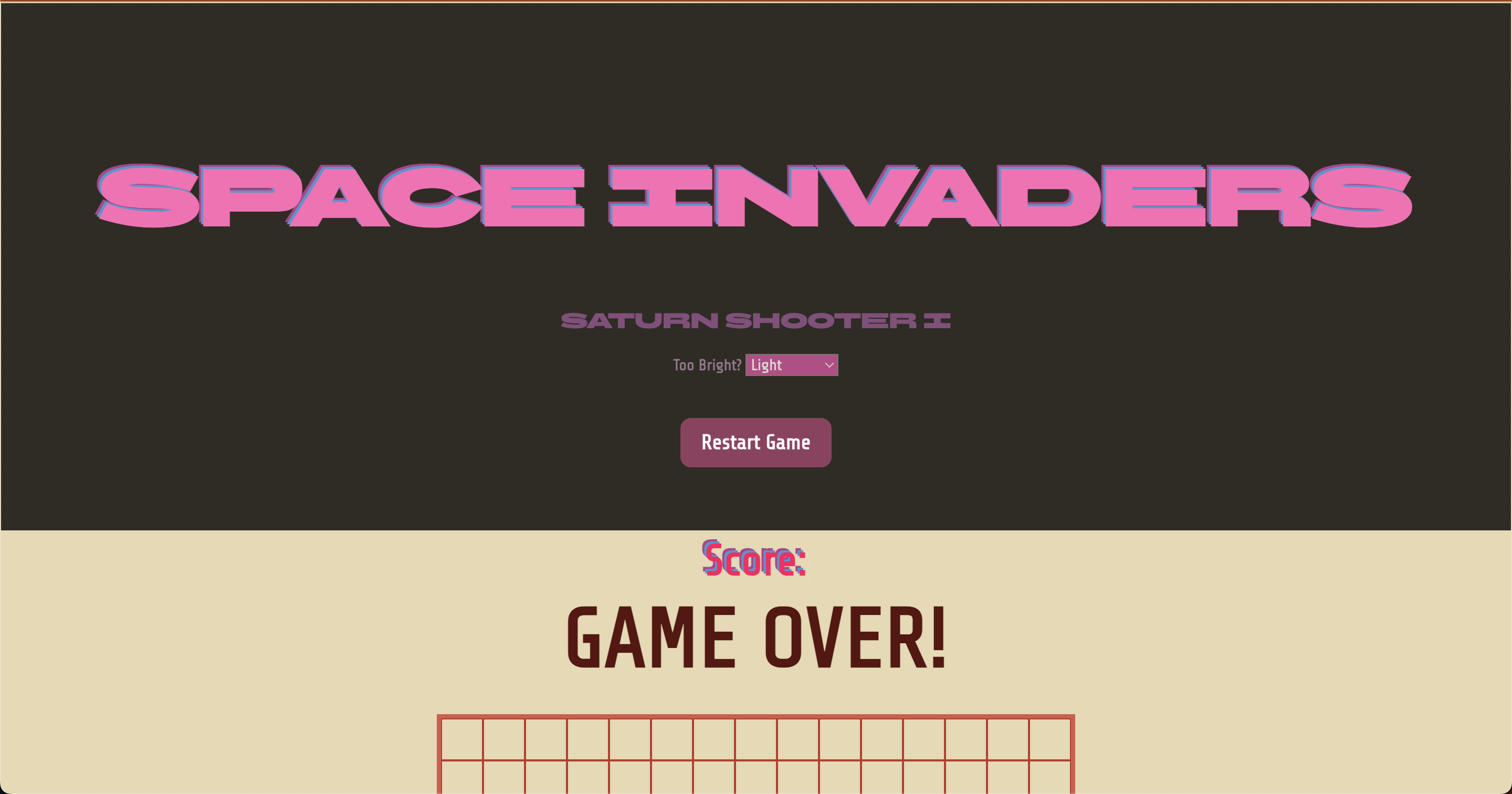Space Invaders Homepage