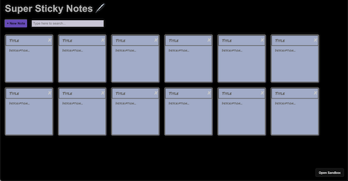 Sticky Notes Display Page