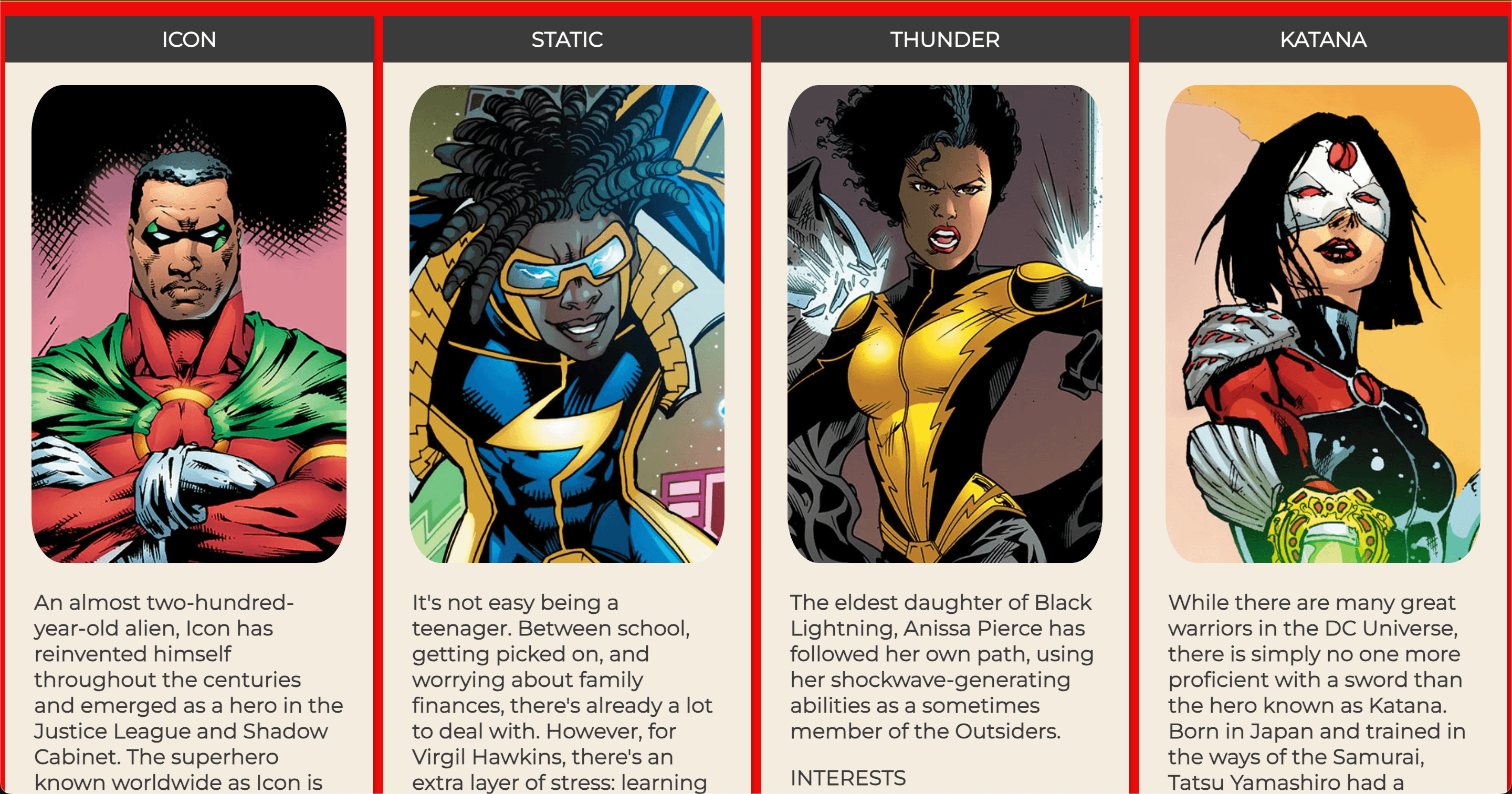 Super Hero Trading Cards Home Page